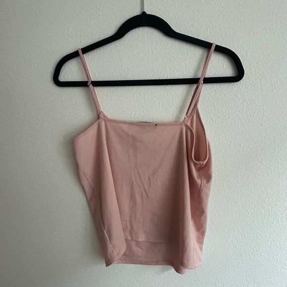 Pink Tank Top V-Neck‎ Sleeveless Casual Basic Everyday Top - Picture 7 of 8